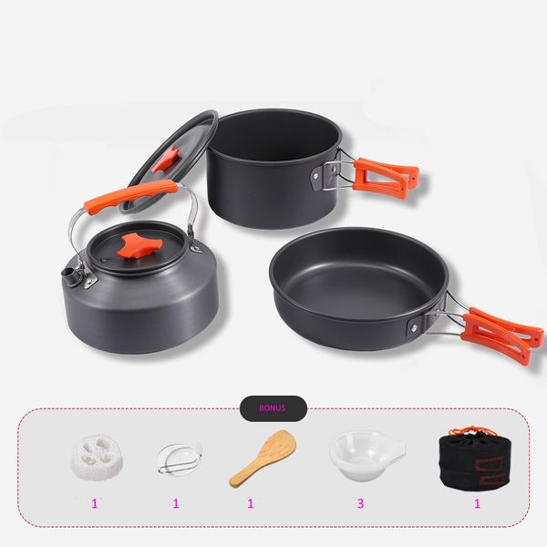 Camping Cooking Set, Non-Stick Lightweight Camping Pots and Pans Set  Outdoor Cooking & Picnic