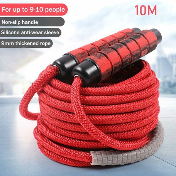 10m Long Jump Rope Double Dutch Adjustable Skipping Ropes with Nylon Braided Core Not Entangled for 6-10 Jumpers