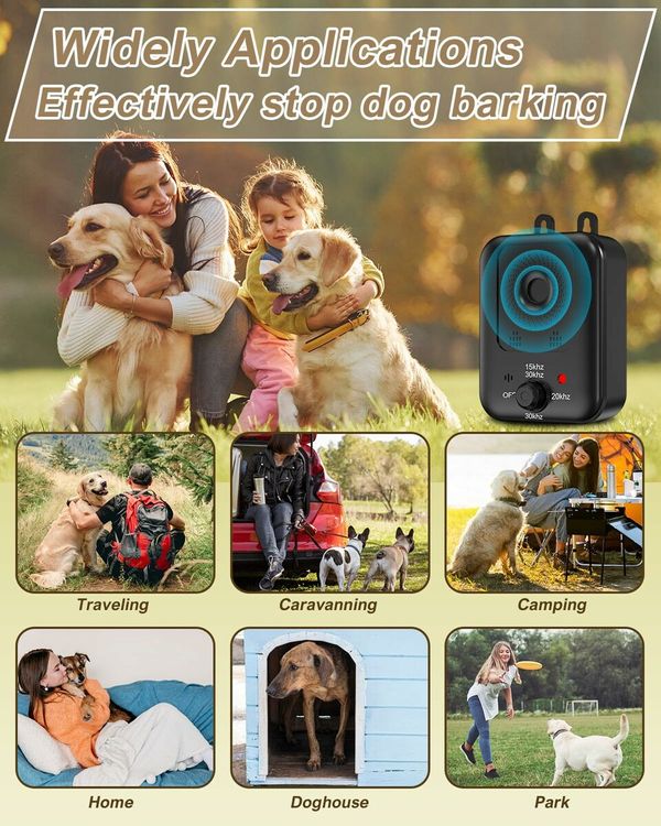 Anti Barking Devices with 3 Modes Rechargeable Ultrasonic Bark Box for Indoor and Outdoor Dogs