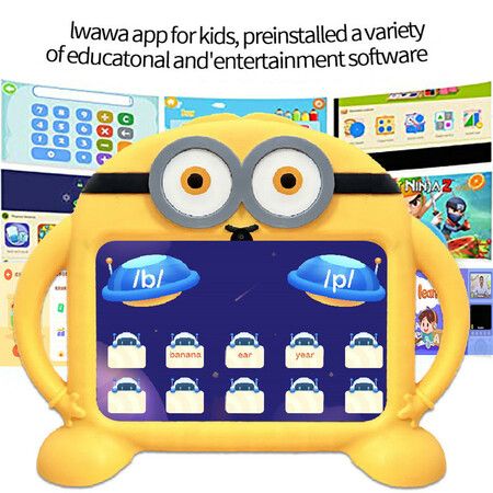 7 inch Kids Android Learning Tablets with WiFi,32GB ROM,2GB RAM,Bluetooth,Dual Camera,Parental Control,Pre-Installed APPs,Games(Yellow))