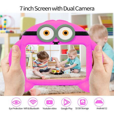 7 inch Kids Tablets Android Learning with WiFi,32GB ROM,2GB RAM,Bluetooth, Camera,Parental Control,Pre-Installed APPs,Games(Purple)