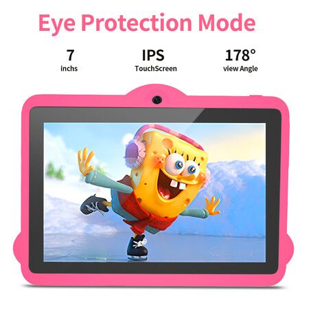 7 inch Kids Android Tablet,64GB ROM,3GB RAM, Bluetooth,Camera, Parental Control,Pre-Installed APPs,Games, Learning Educational Toddler Tablet(Pink)