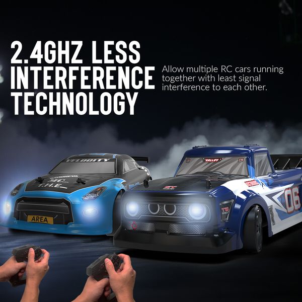 RC Car 1:14 4WD Remote Control Drift Car 15MPH High Speed Vehicle Toy Trucks with Drifting Racing Tires, 2 Rechargeable Batteries