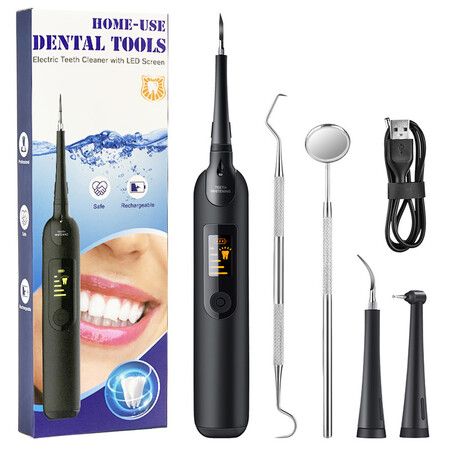 Electric Sonic Dental Scaler Tartar Calculus Plaque Remover Tooth Stains Tool