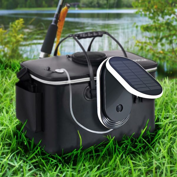 Solar Air Pump with USB Charging 3 Working Modes Pond Aerator Fishing Bubble Oxygenator Aquaponics Aquaculture Hydroponics Bubbleponics