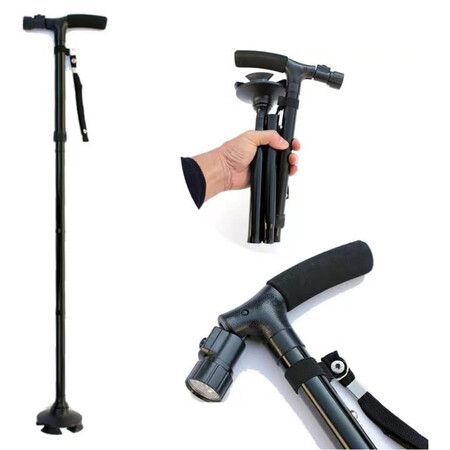 Folding Cane with Led Light, Adjustable Canes for Men and Women, Walking Stick for Elderly