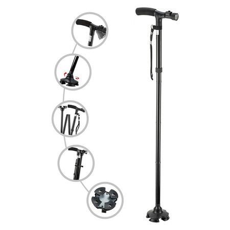 Folding Cane with Led Light, Adjustable Canes for Men and Women, Walking Stick for Elderly