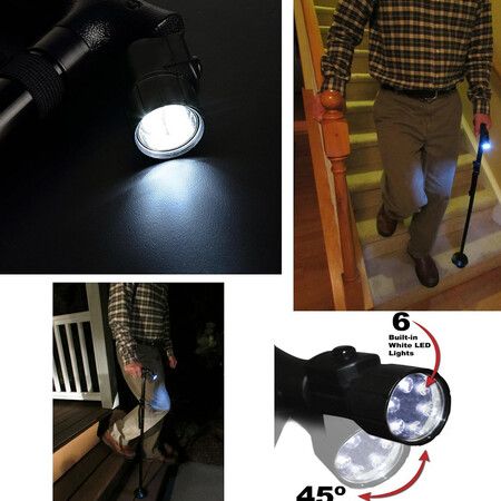 Folding Cane with Led Light, Adjustable Canes for Men and Women, Walking Stick for Elderly