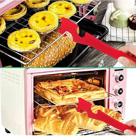 28cm PP Oven Rack Push Pull Tool with Longer Handle, Shelf Puller for Air Fryer Toaster Ovens and Kitchen Oven