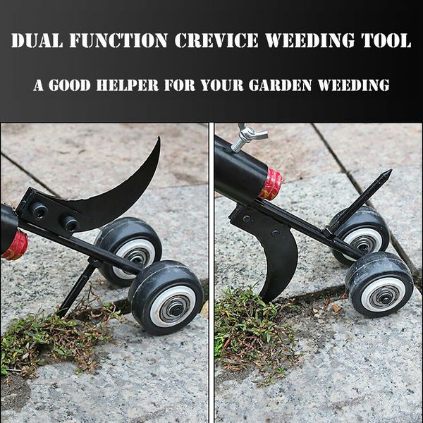 Crazy Weeds Marauder,Detachable Crevice Weeding Tool with Wheels,Weed Puller Tool Stand up Heavy Duty for Garden Yard Lawn Sidewalk Driveway