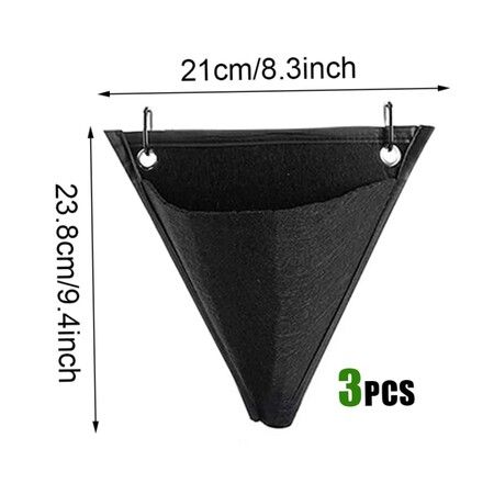 3PCS Wall Planters Vertical Garden Planter Wall Hanging Planter Pockets Triangle Growing Bags for Outdoor Indoor