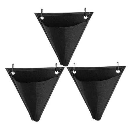 3PCS Wall Planters Vertical Garden Planter Wall Hanging Planter Pockets Triangle Growing Bags for Outdoor Indoor