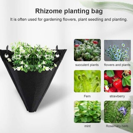 3PCS Wall Planters Vertical Garden Planter Wall Hanging Planter Pockets Triangle Growing Bags for Outdoor Indoor