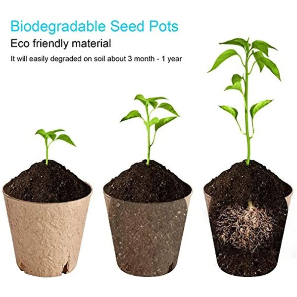 50pcs Pulp Seedling Cup,Degradable Flower Pot,Disposable Thickened Succulent Flower Pot,Seed Pot,Seedling Pot With 50 tags