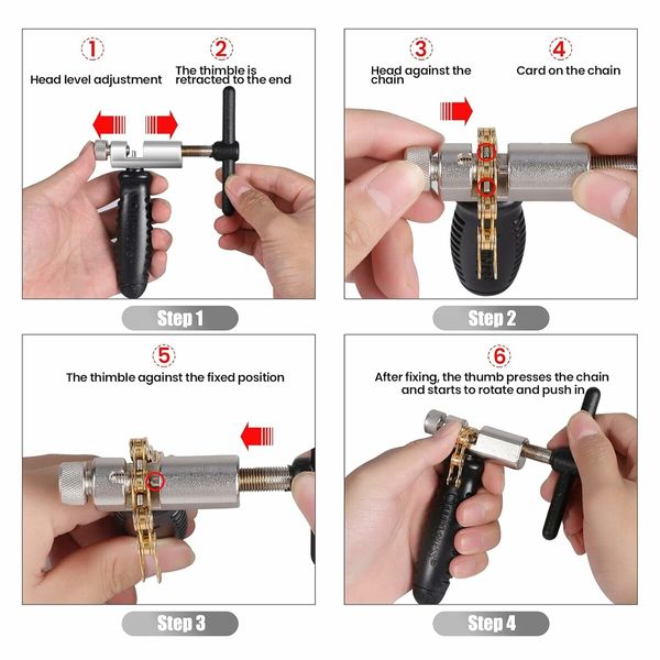 Bike Chian Breaker Tool, Universal for 7 8 9 10 11 Speed Chains Link, Remove Rusty Chains Easily. A Small Durable Bicycle Chain Splitter for Road Mountain Cycling Bike,Black