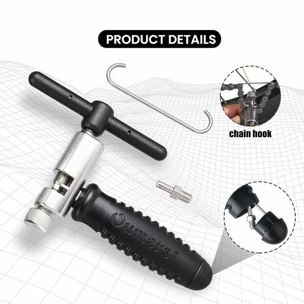 Bike Chian Breaker Tool, Universal for 7 8 9 10 11 Speed Chains Link, Remove Rusty Chains Easily. A Small Durable Bicycle Chain Splitter for Road Mountain Cycling Bike,Black