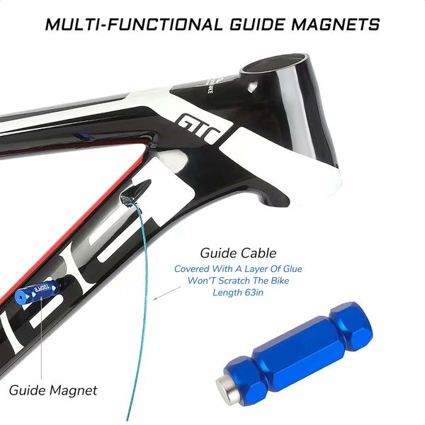 Bike Internal Cable Routing Tool Kit, Install Guide for 4 to 5.5mm Cable Housing and Inner Wire, Hydraulic Hose, and DI2 ETube For Mountain, Road Bicycle, and MTB Frames