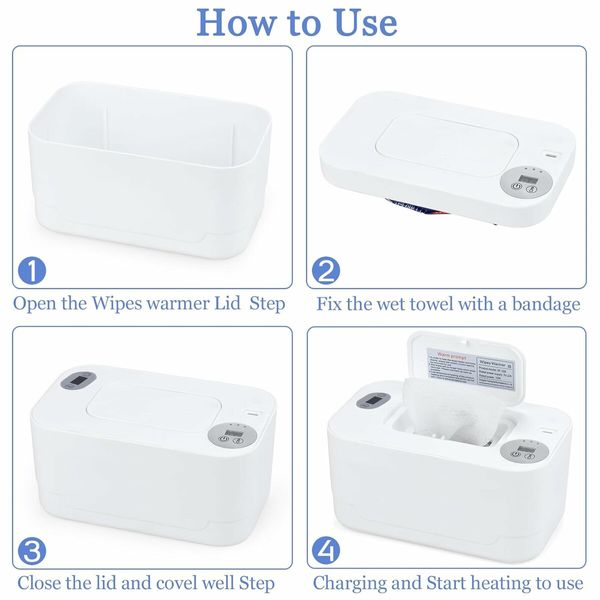 Wipe Warmer, 3 Modes of Temperature Heating Control Large Capacity Top Design Heating Wipe Warmer (Wipe Warmer)