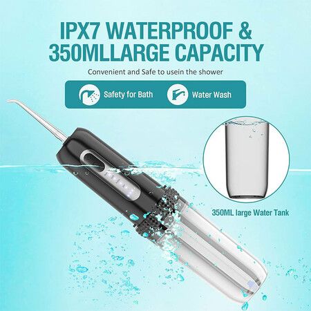 Portable Water Flosser Oral Irrigator Water Dental Flosser Pick for Teeth with 4 Replacement Heads Cordless Water Teeth Cleaner Oral Irrigator