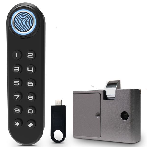 Keyless Cabinet Lock, Fingerprint Password Single-door cabinet Drawer Lock, Wardrobes, Liquor, Weapon Safe Storages