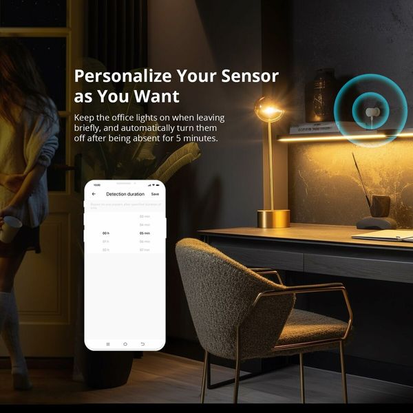 Zigbee Human Presence Sensor, Zigbee Smart Motion Detector with 5.8GHZ cmWave Radar, Requires ZigBee Bridg