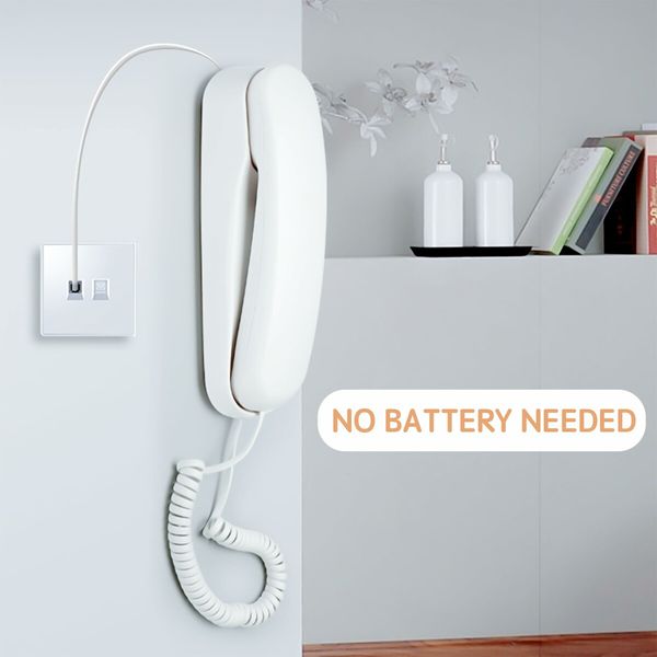 Landline Phone - Durable Corded Phone for The Office,Mini Phone uses HD Sound Chips,Making The Sound Clearer,It is Suitable for Office and Home use,and More (White)