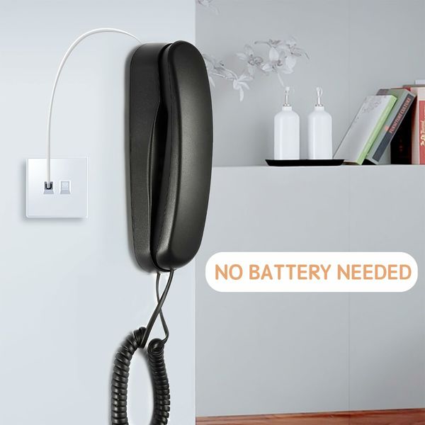 Landline Phone - Durable Corded Phone for The Office,Mini Phone uses HD Sound Chips,Making The Sound Clearer,It is Suitable for Office and Home use,and More (Black)