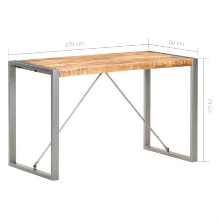 Dining Table 120x60x75 cm Solid Rough Mango Wood