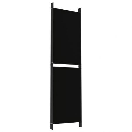 5-Panel Room Divider Black 250x180 cm Fabric