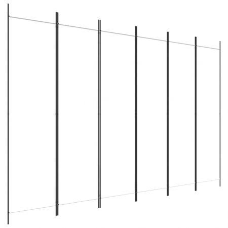 6-Panel Room Divider White 300x200 cm Fabric