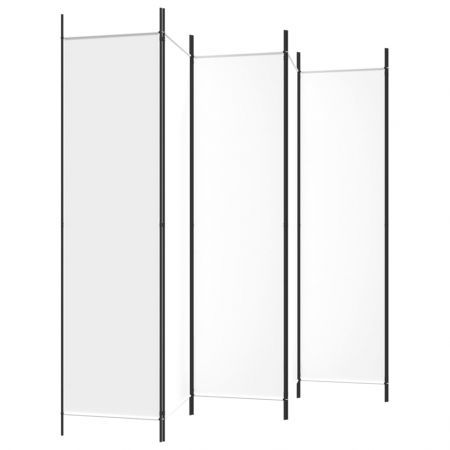 6-Panel Room Divider White 300x200 cm Fabric