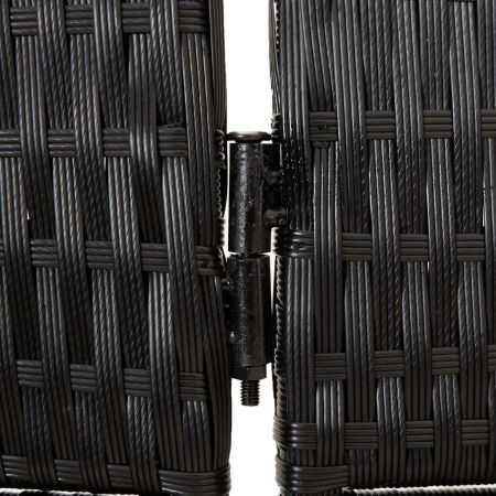 Room Divider 6 Panels Black Poly Rattan