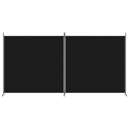 2-Panel Room Divider Black 348x180 cm Fabric