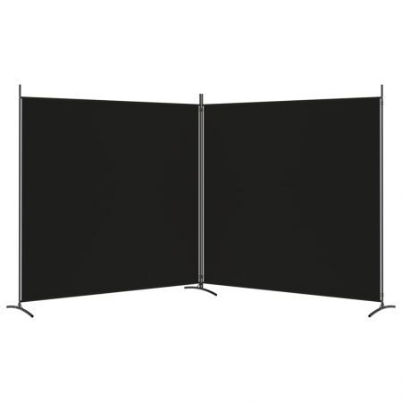 2-Panel Room Divider Black 348x180 cm Fabric