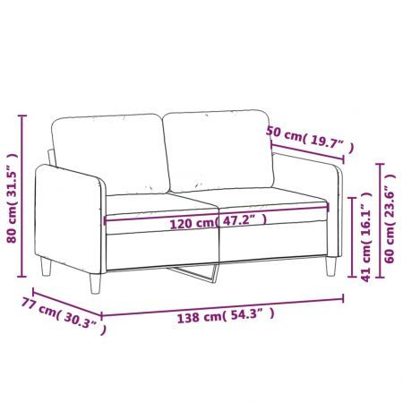 2-Seater Sofa Black 120 cm Velvet