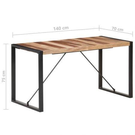 Dining Table 140x70x75 cm Solid Wood with Sheesham Finish