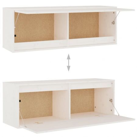 TV Cabinets 4 pcs White Solid Wood Pine