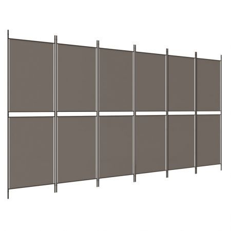 6-Panel Room Divider Anthracite 300x200 cm Fabric