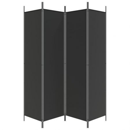 4-Panel Room Divider Black 200x200 cm Fabric