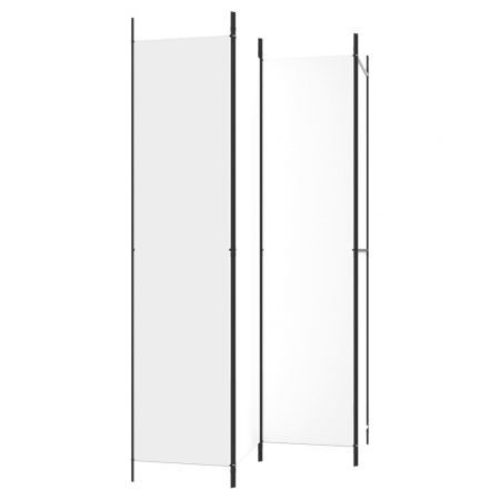 4-Panel Room Divider White 200x220 cm Fabric