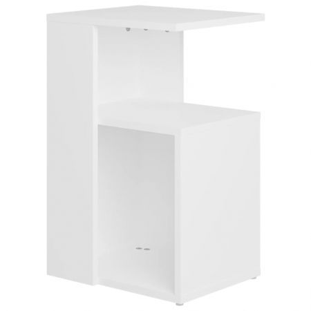 Side Table White 36x30x56 cm Engineered Wood