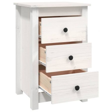 Bedside Cabinets 2 pcs White 40x35x61.5 cm Solid Wood Pine