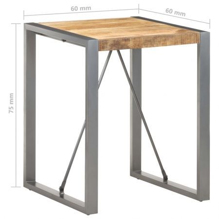 Dining Table 60x60x75 cm Solid Rough Mango Wood