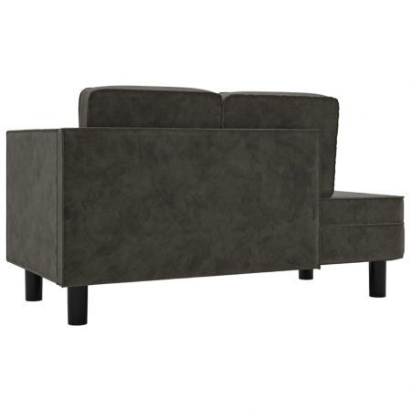 Chaise Lounge with Cushions and Bolster Dark Grey Velvet