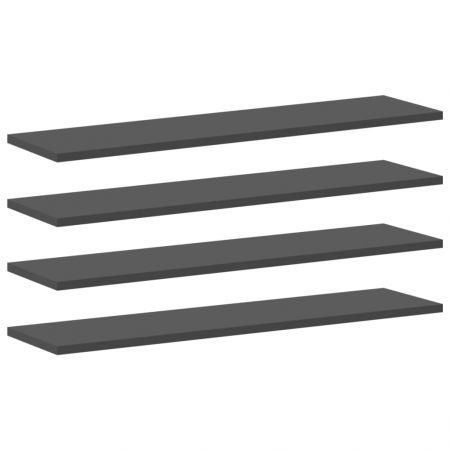 Bookshelf Boards 4 pcs Grey 80x20x1.5 cm Engineered Wood