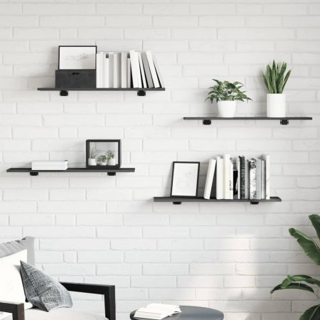 Bookshelf Boards 4 pcs Grey 80x20x1.5 cm Engineered Wood