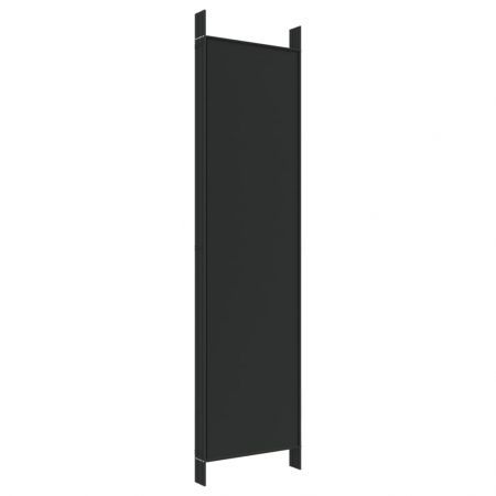 6-Panel Room Divider Black 300x200 cm Fabric