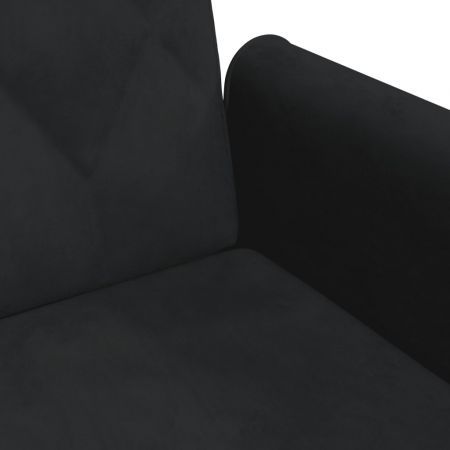 Sofa Bed with Armrests Black Velvet