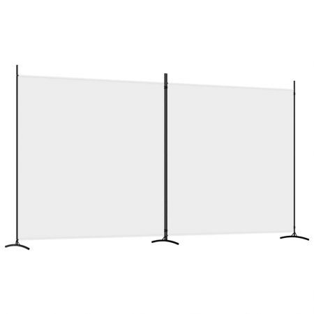 2-Panel Room Divider White 348x180 cm Fabric