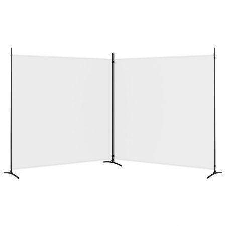 2-Panel Room Divider White 348x180 cm Fabric